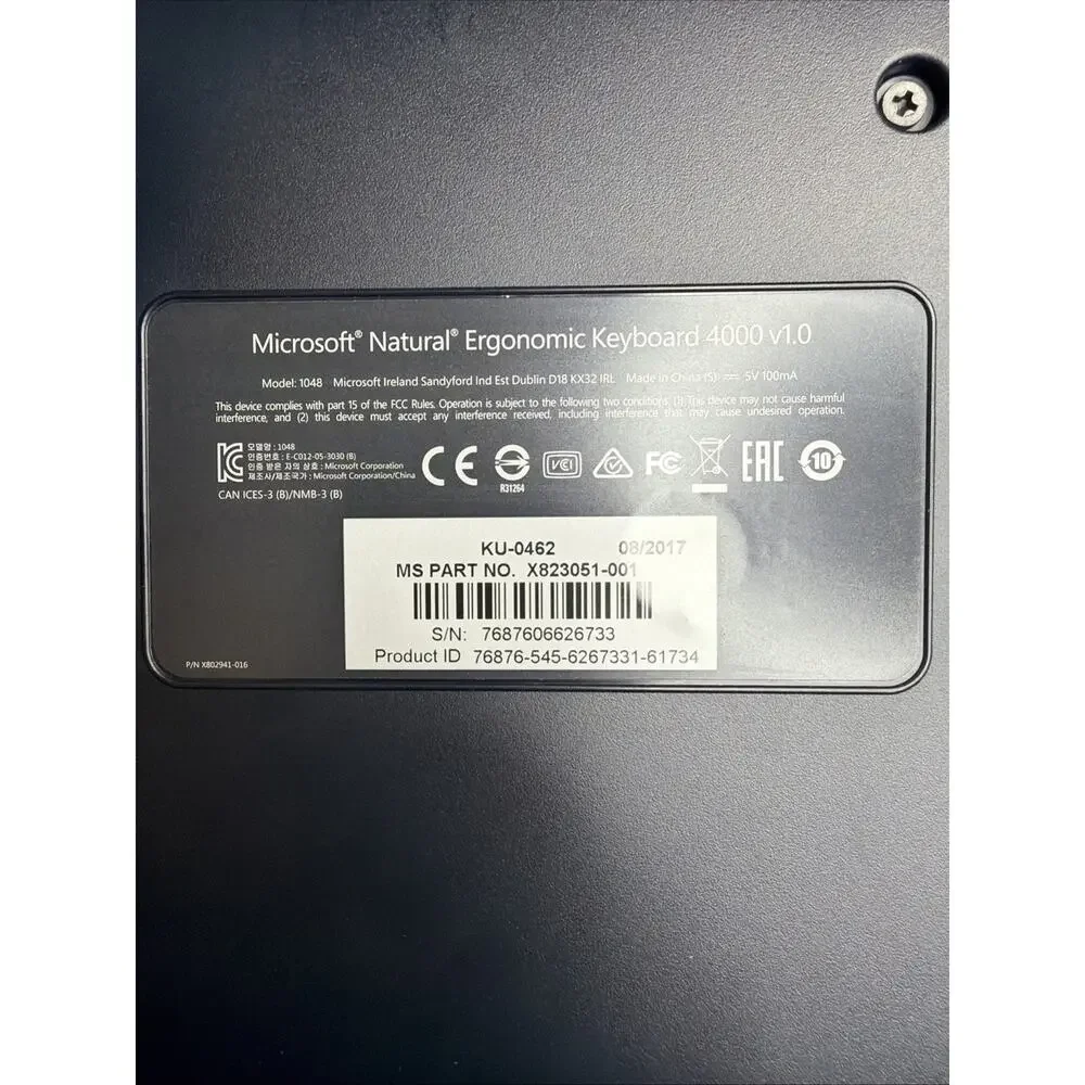Microsoft Natural Ergonomic Keyboard 4000 v1.0 USB Wired Black